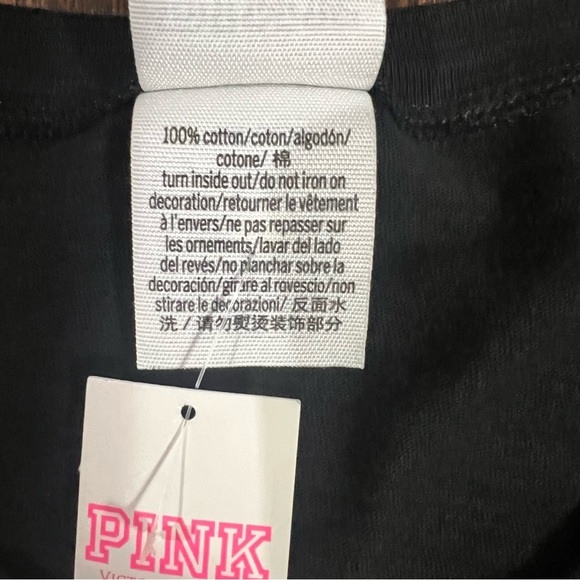 NWT PINK Victoria's Secret Bling Boyfriend Jersey 3/4 Sleeve Sz Medium - Picture 6 of 9